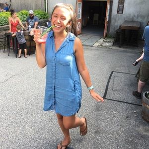 Thread & Supply Size S Denim Style Pocket Dress